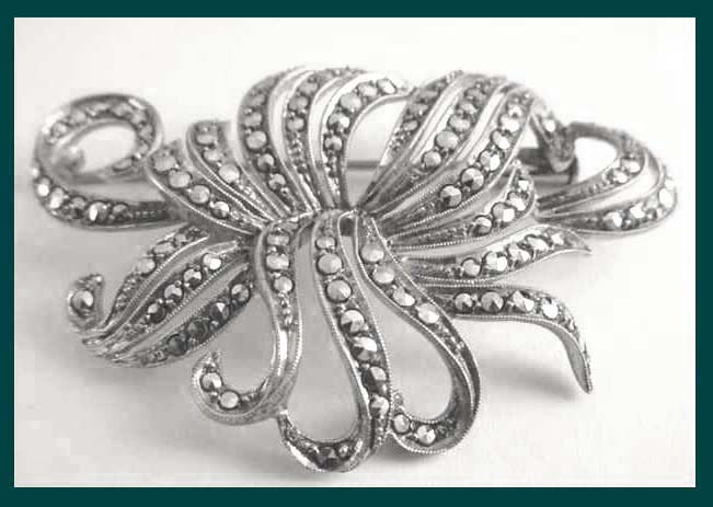 Marcasite Silver Pin Front