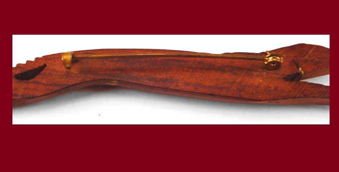 Wood Greyhound Pin Back