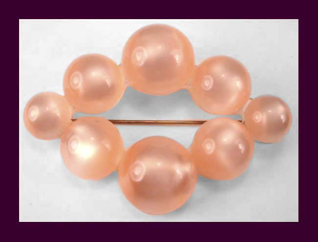 Pink Moonglow Lucite Pin Front
