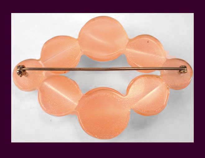 Pink Moonglow Lucite Pin Back