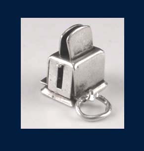 Sterling Toaster Charm Front