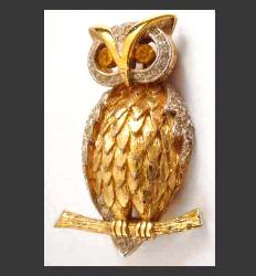 Panetta Rhinestone Owl Pin