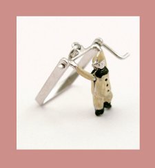 Sterling Mechanical Acrobat Enamel Clown Charm Signature