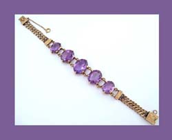 14k Gold and Amethyst Bracelet