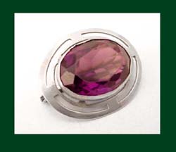 Sterling & Amethyst Rhinestone Pin