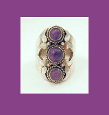 Sterling and Amethyst Ring Front