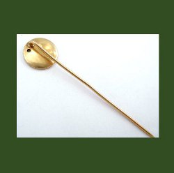 Art Nouveau 14k Gold and Diamond Stick Pin Back