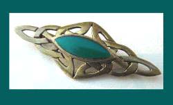 Green&nbsp;Chalcedony Arts & Crafts Pin