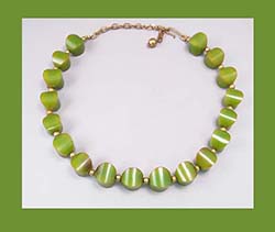 Green Bakelite Beaded Necklace