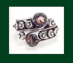 Los Ballesteros Sterling and Topaz Rhinestone Bracelet