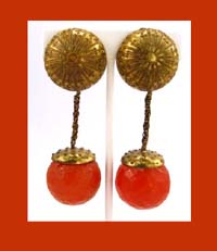 Pellini Large Orange Resin Earrings