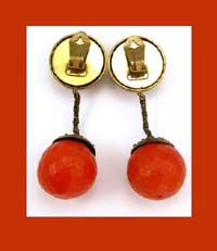 Emma Caimi Pellini Large Orange Resin Earrings Signature