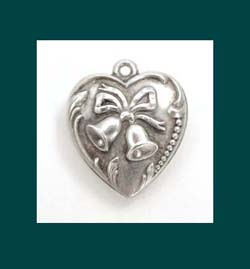 Sterling Bells Puffy Heart Charm