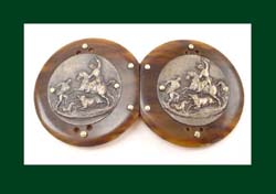 Tortoise and Repousse Belt Buckle