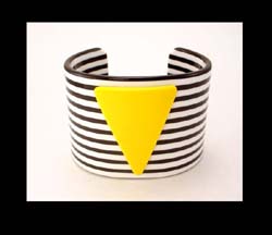 Black and White Striped Cuff :  striped designer jewelry cuff