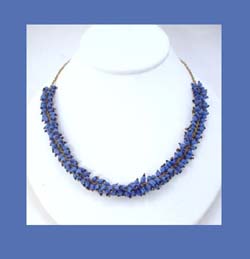 Blue Glass Beaded Necklace