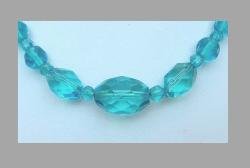 Blue Faceted Bead Necklace Close Up