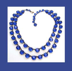 Cobalt Blue Rhinestone Necklace