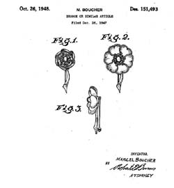 Boucher Night & Day Flower Pin Patent