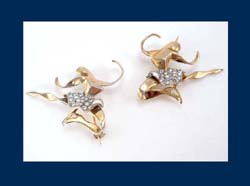 Boucher (unsigned) Sterling Vermeil Rhinestone Ice Skater Pins