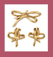 Turquoise Cabochon & Amethyst Rhinestone Bow Set Back