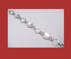 Art Deco Bubbles Enamel and Sterling Bracelet Back