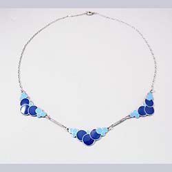 Enamel and Sterling Bubbles Necklace