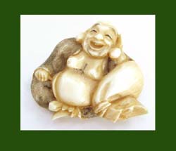 Ivory Happy Buddha Brooch