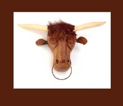 Large Wooden Bull Pin Front