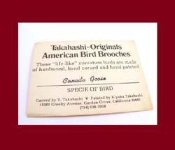 Takahashi Canada Goose Pin Card