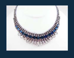 Hattie Carnegie Sapphire Rhinestone Necklace