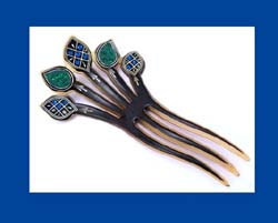 Colorful Rhinestone Celluloid Hair Comb