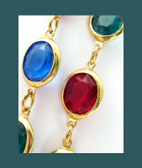Chanel Style Colorful Crystal Necklace Close