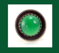 Sterling Chrysoprase Modernist Ring Side