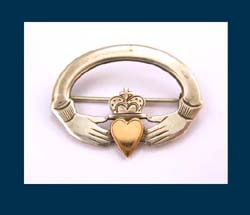 Irish Claddagh Sterling Pin 