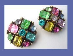 Claudette Pastel Rhinestone Earrings