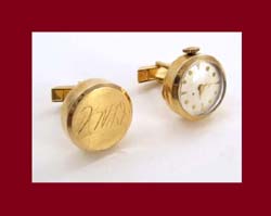 14k Gold Clock Cufflinks