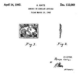 Coro Sterling Swans Design Patent
