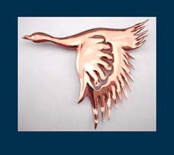 Coro, Mexico Silver Flying Goose Pin Front