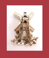 Coro Sterling Rhinestone Windmill Fur/Pin Clip Signature