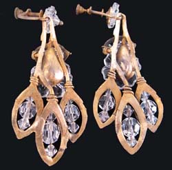 Glass Flower and Bead Earrings Back
