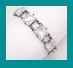 Sterling Square Cut Crystal Bracelet