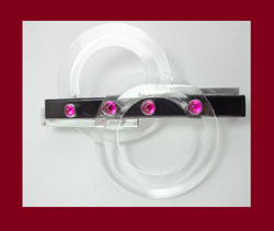 Sterling, Glass and Cabochon Brooch