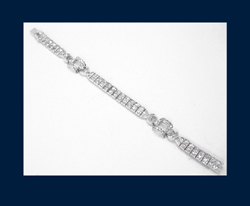 Sterling Rhinestone Art Deco Bracelet