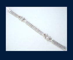 Sterling Rhinestone Art Deco Bracelet Signature