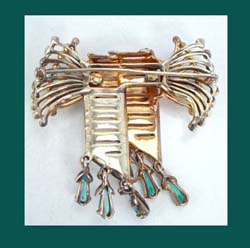 DeRosa Sterling Vermeil Rhinestone Brooch Back