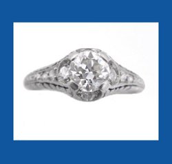 Elegant Diamond and Platinum Ring Front