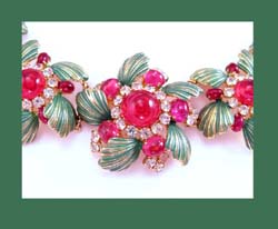 Christian Dior 1967 Enamel and Rhinestone Necklace with Earrings Close