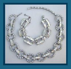 Christian Dior by Kramer Rhinestone Necklace & Bracelet