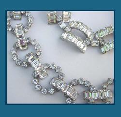 Christian Dior by Kramer Rhinestone Necklace & Bracelet Close Up